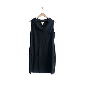 Joseph Ribkoff Round Neckline Layered Black Dress Women's 16 Pullover Lined LBD